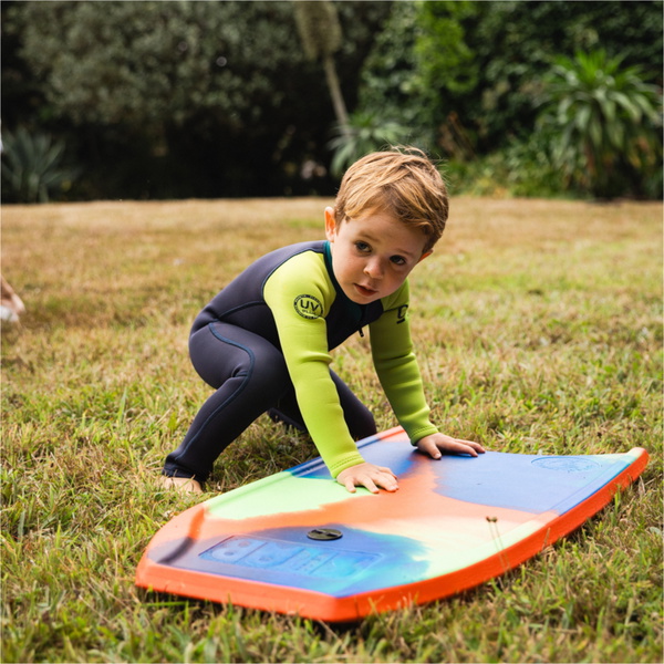 2026 C-Skins Nuwave C-Kid Front Zip Wetsuit C-NBA32ST - Bluestone / Lime